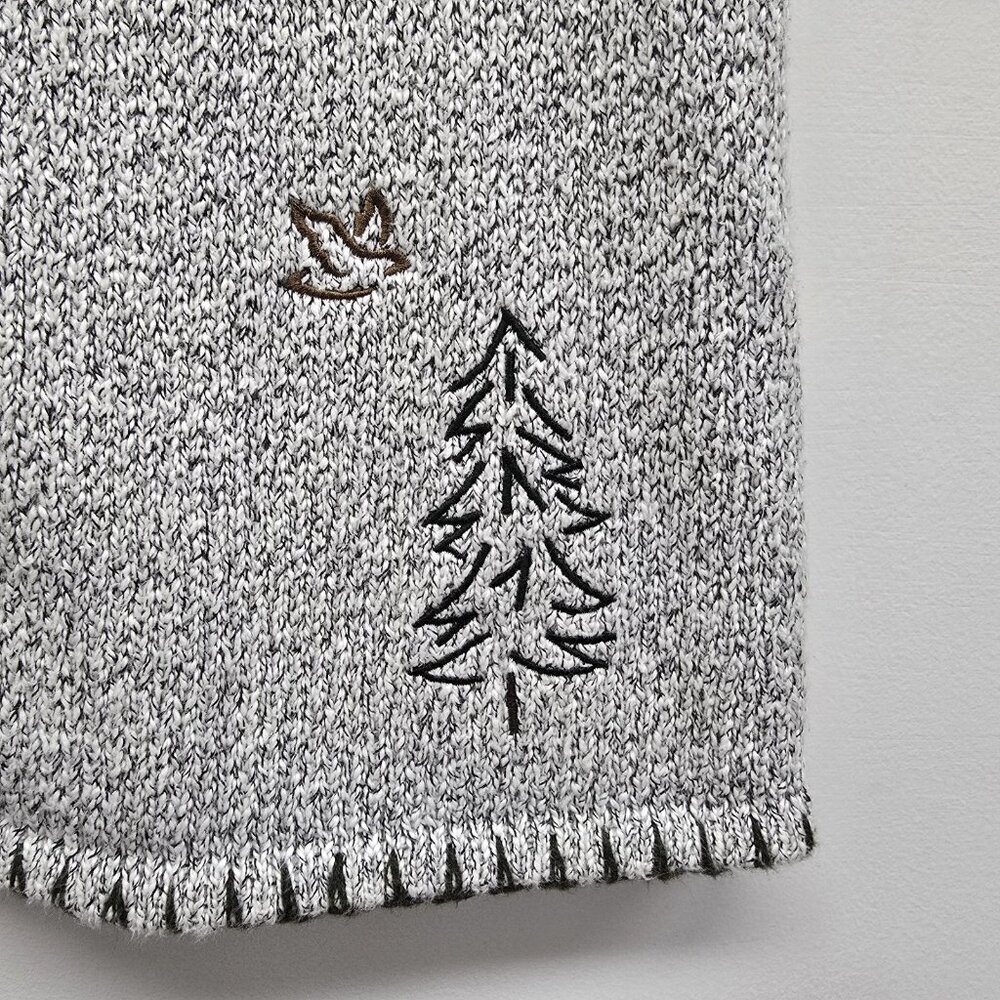 VTG CJ Banks Two Sided Hand Embroidered Sweater Vest X (14W) Woodland Lodge Tree - Picture 5 of 11